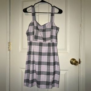 H&M lavender plaid dress